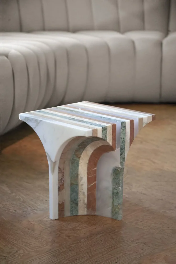 Arco Stool — Layered Marbles