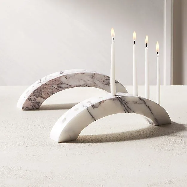 Arco Candleholder — Calacatta Viola