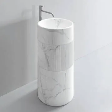 Candido Cylinder — Makrana White, Polished finish