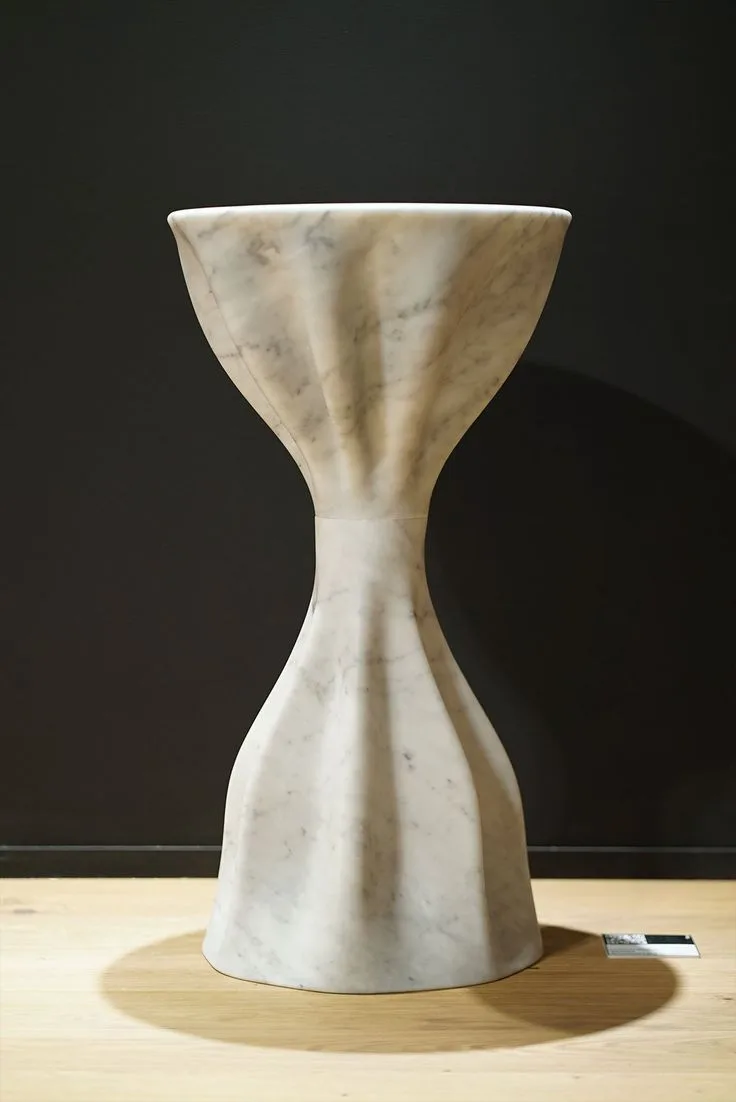 Clessidra Column — Makrana White, Honed finish