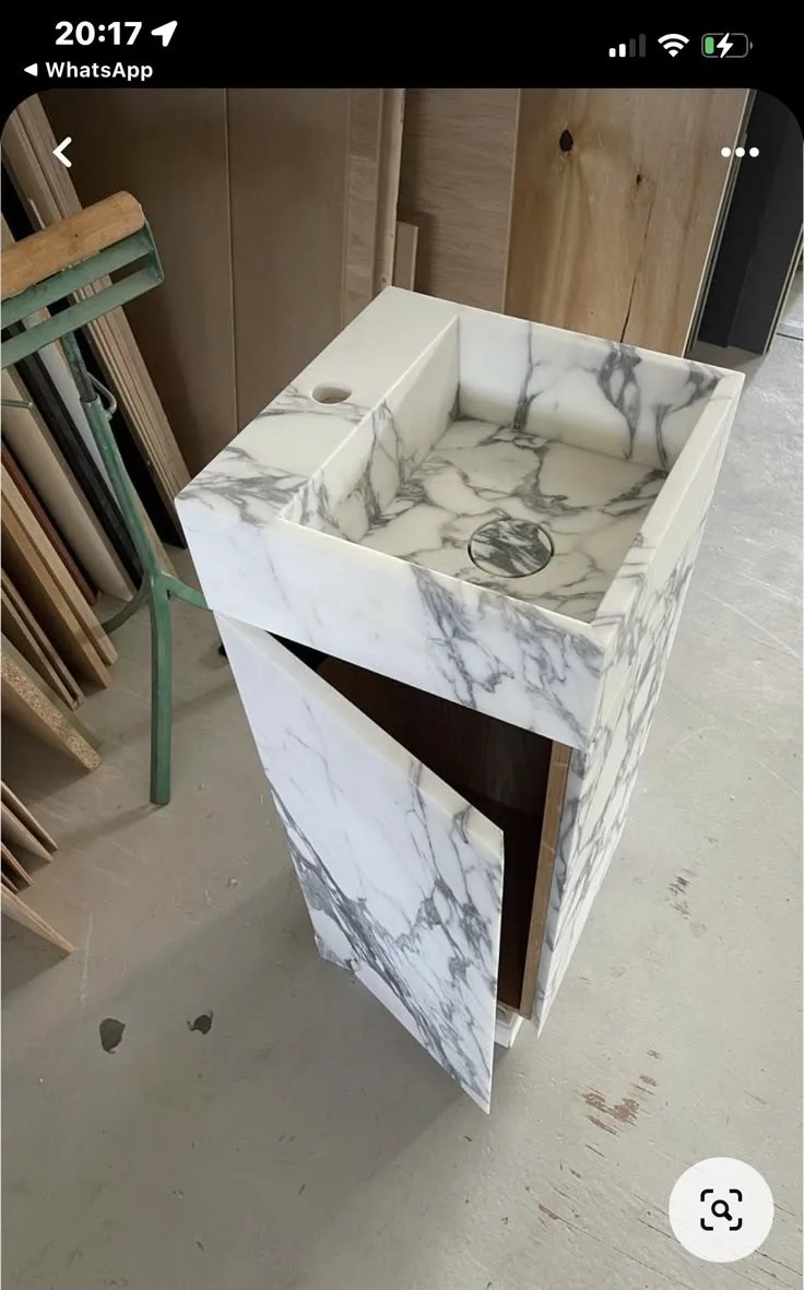 Cubo Basin — Statuario, Polished finish