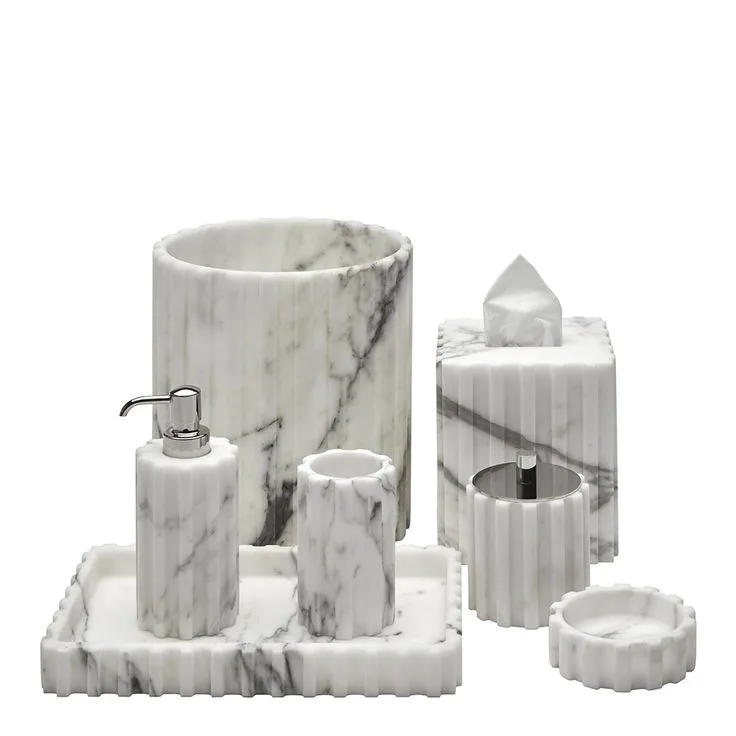 Bath Accessories Set — Arabescato