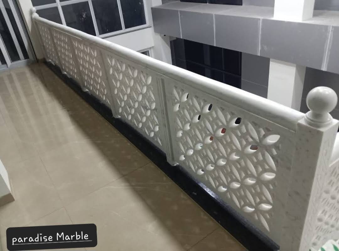 Pierced jali balustrade panels installed