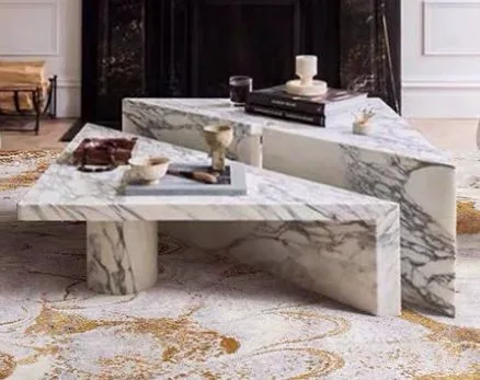 Inlay Coffee Tables — Makrana White, Pietra dura inlay finish