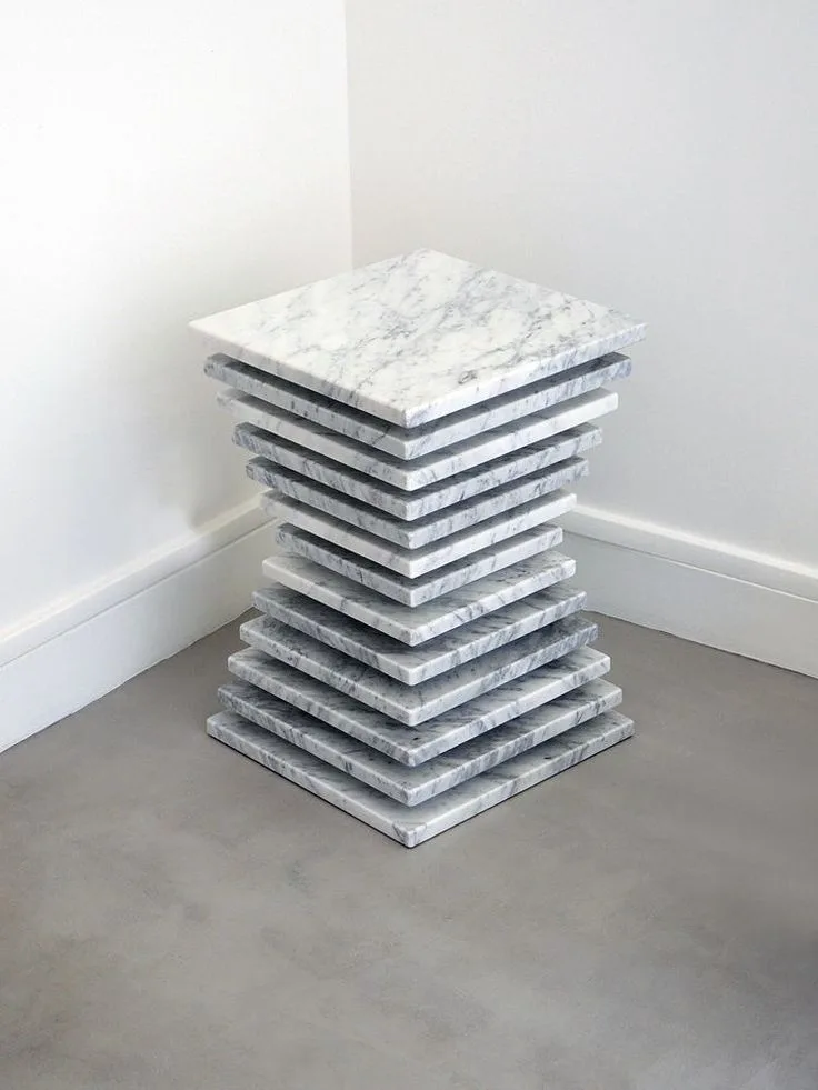 Strato Side Table — Arabescato