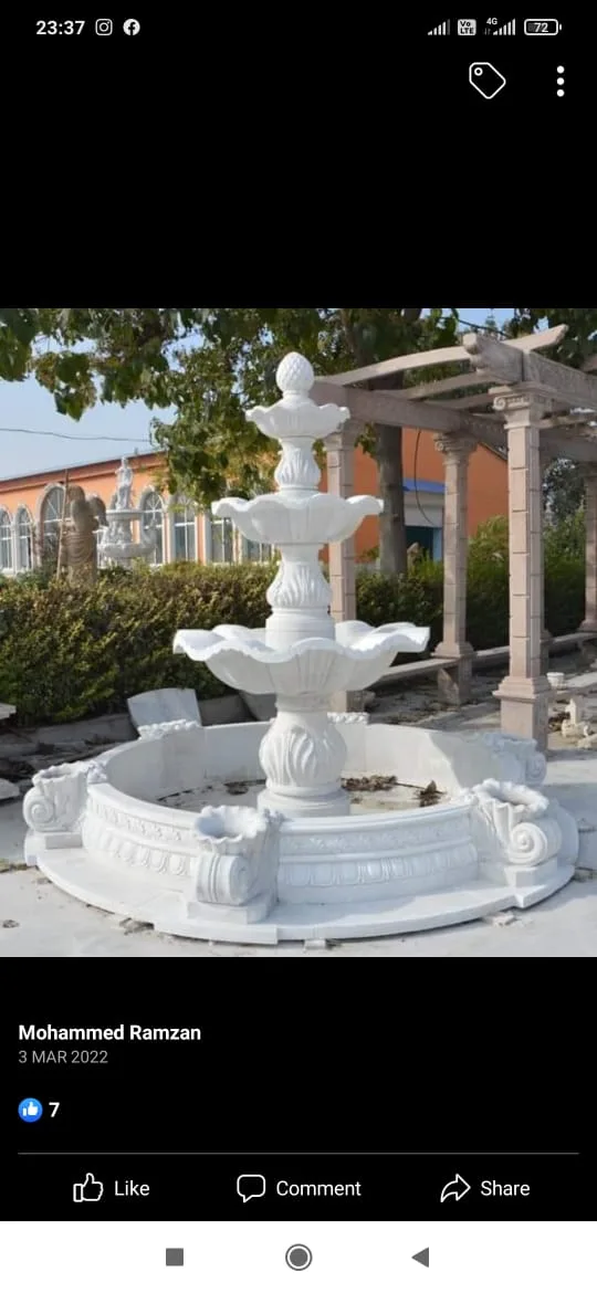 Tiered Garden Fountain — Makrana White