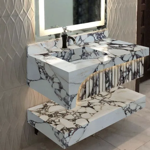 Viola Vanity — Calacatta Viola, Polished finish