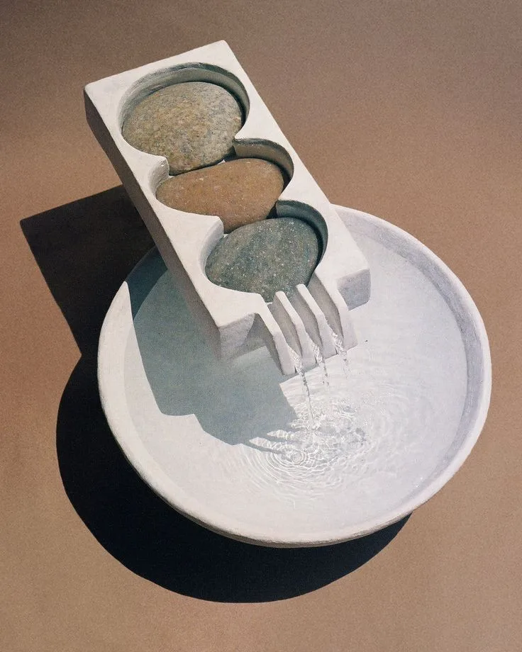 Zen Fountain — Makrana White, Honed finish